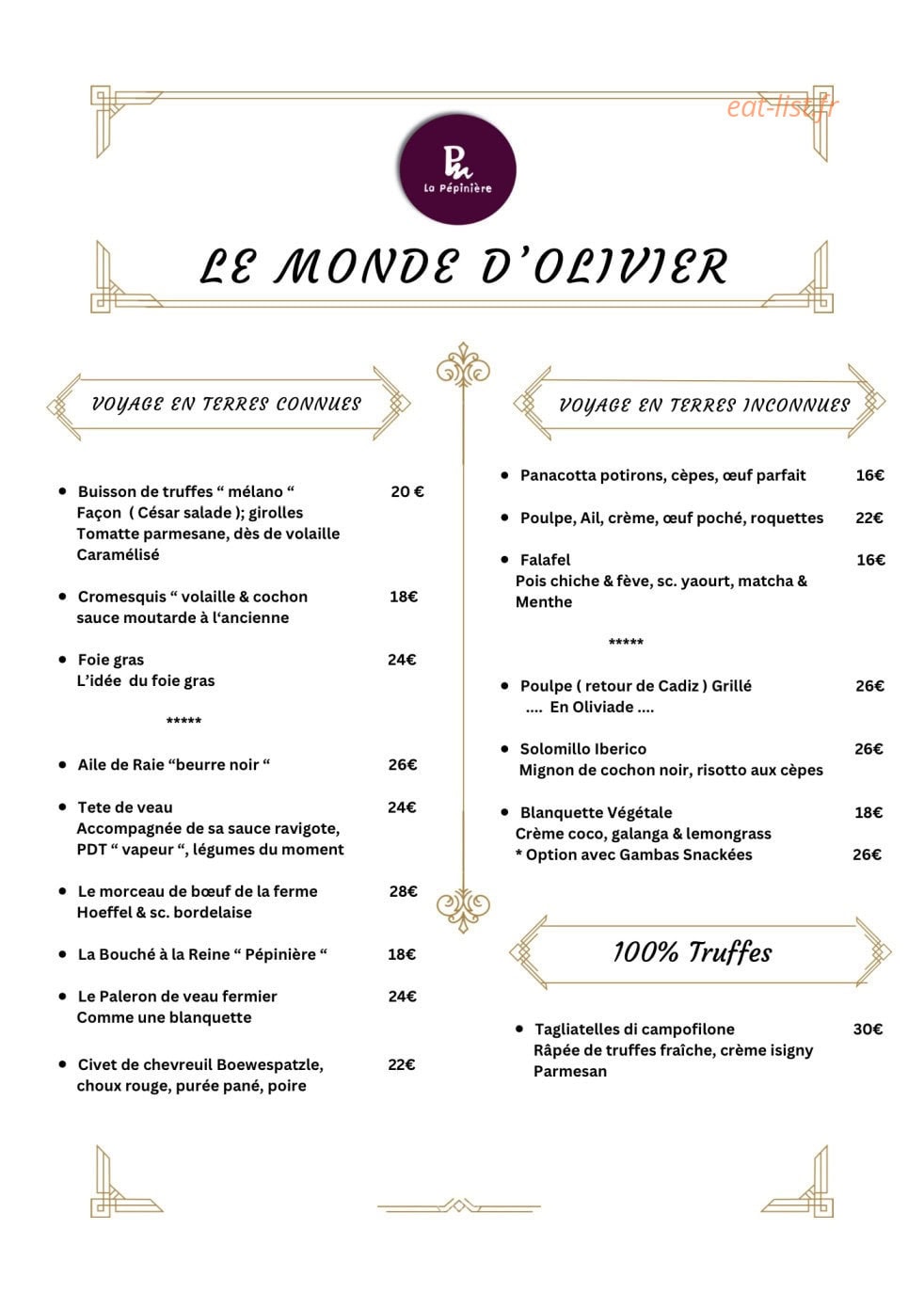 La Pépinière — carte page 1