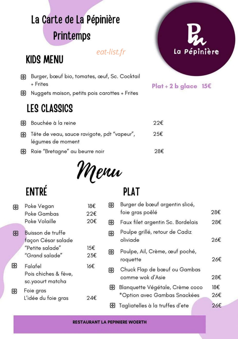 La Pépinière — carte page 2