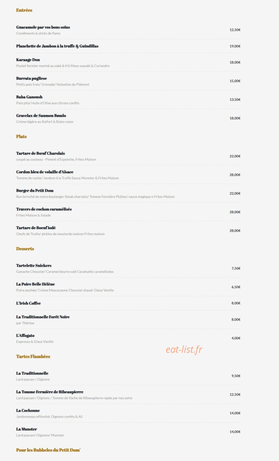 Le Petit Dominicain — carte page 1