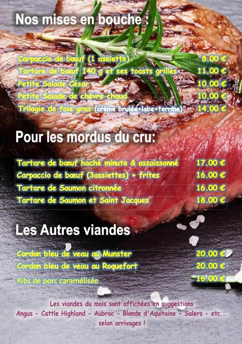 Bœuf & cie — carte page 2