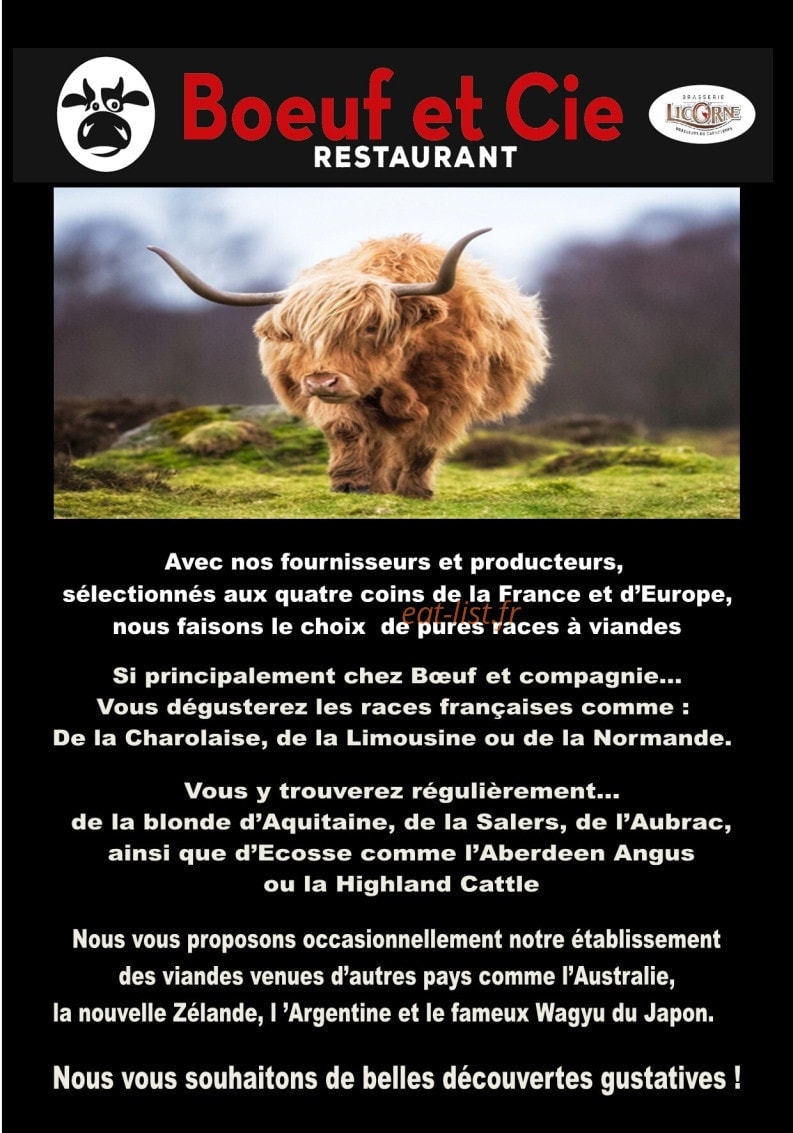 Bœuf & cie — carte page 1