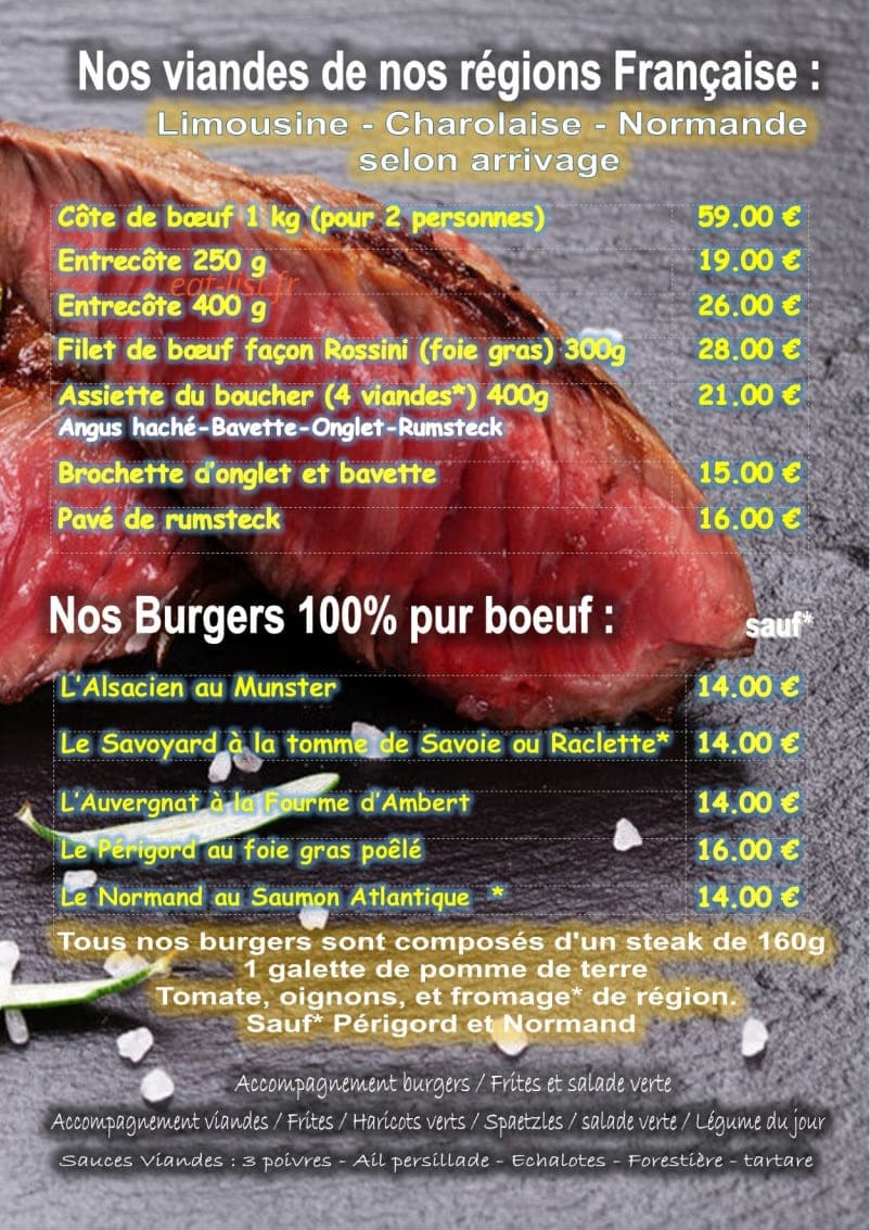 Bœuf & cie — carte page 3