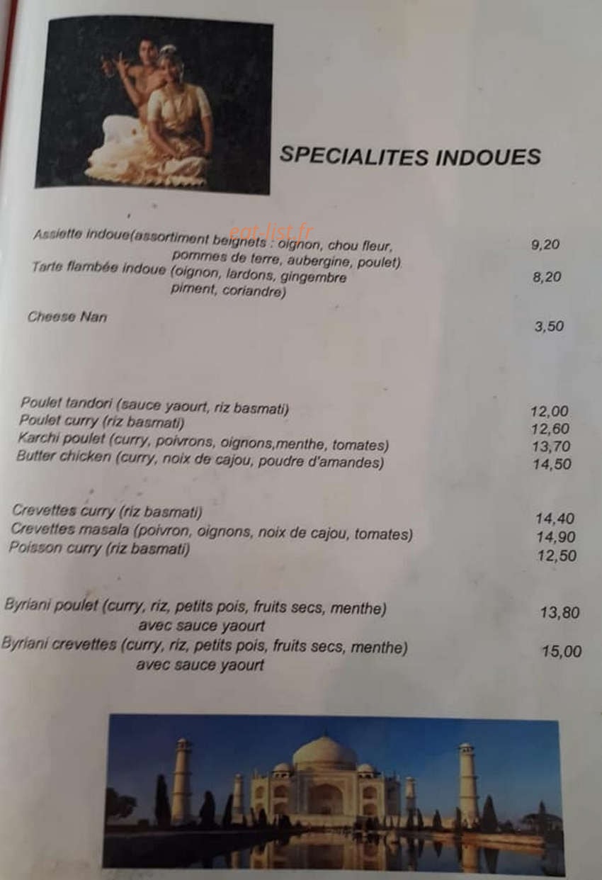 Chez l'Indou — carte page 4