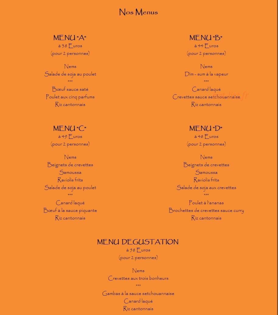 L'Orchidée — carte page 1