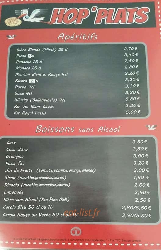 Hop'plats — carte page 6