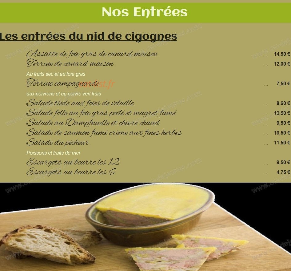 Au Nid de Cigognes — carte page 2