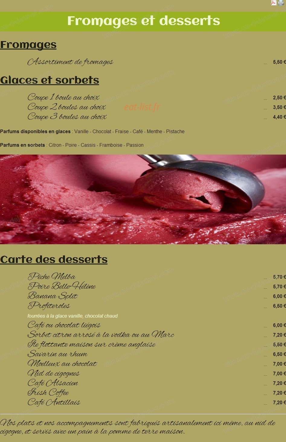Au Nid de Cigognes — carte page 4