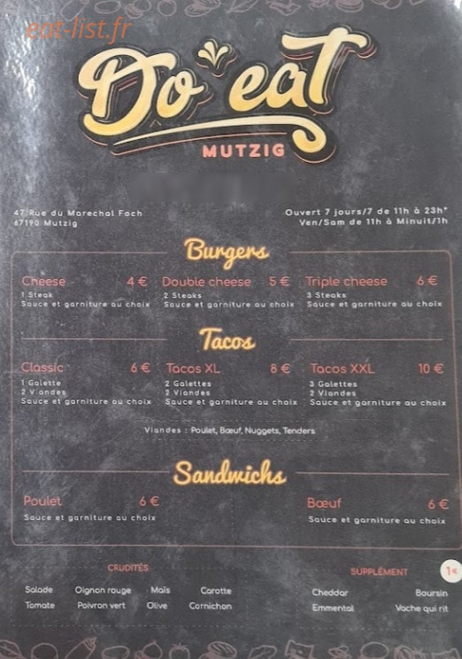 Do Eat — carte page 1