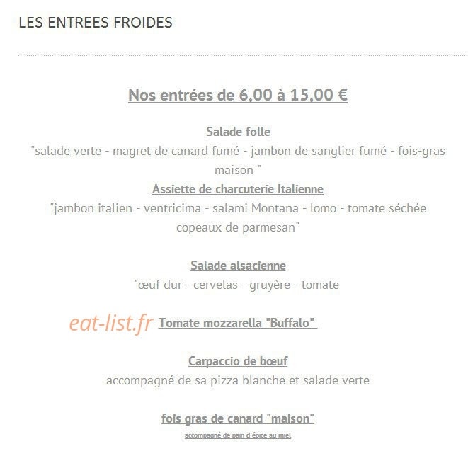 Le Caveau de Mutzig — carte page 1