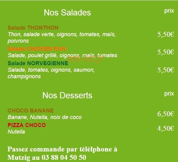 M Pizza — carte page 5
