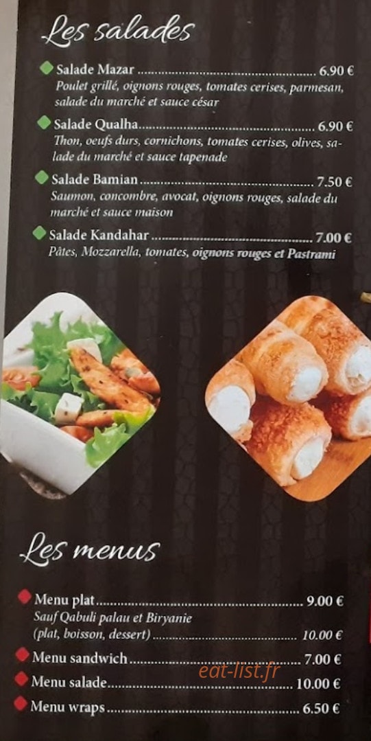 Les Saveurs Afghani — carte page 5