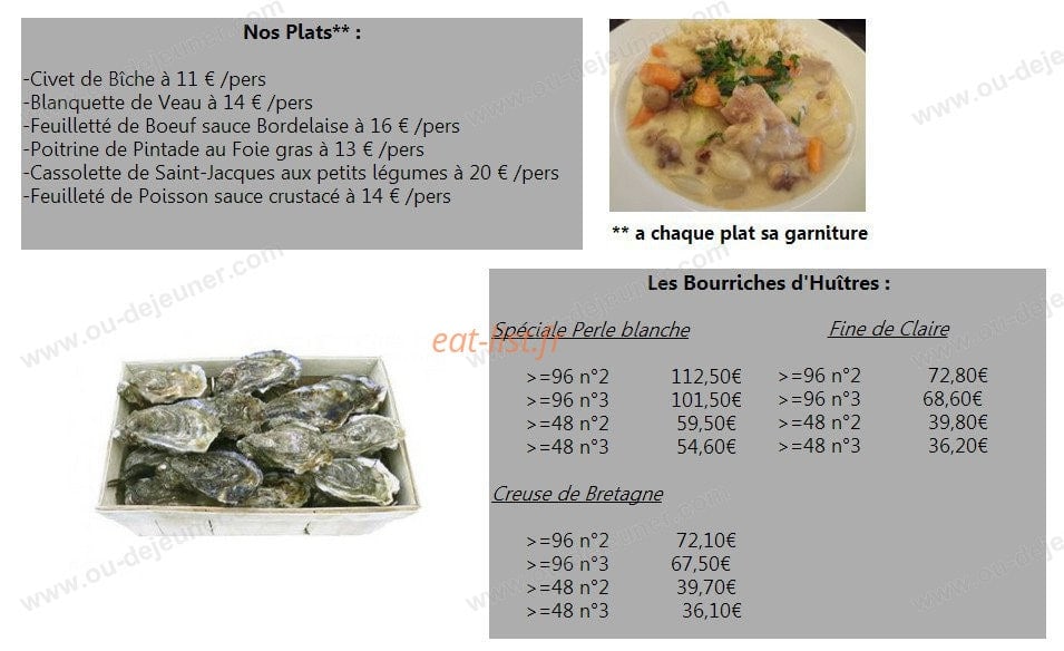 Restaurant Les Tilleuls — carte page 6