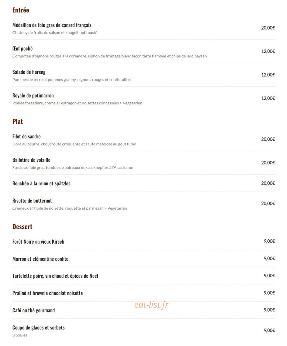 Carte et menu de Braise par Substance à Oberhausbergen — Les entrées, plats et desserts