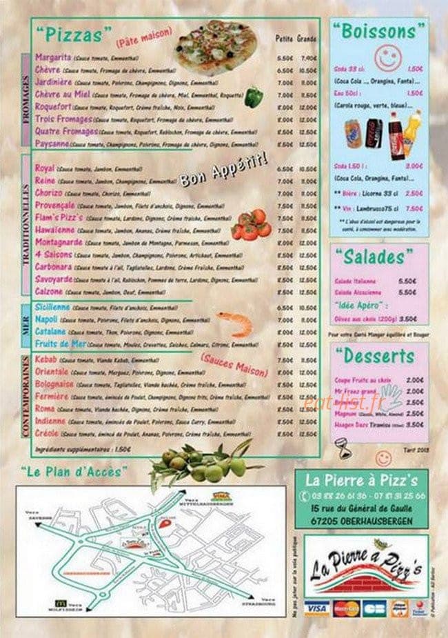 La Pierre à Pizz's — carte page 1