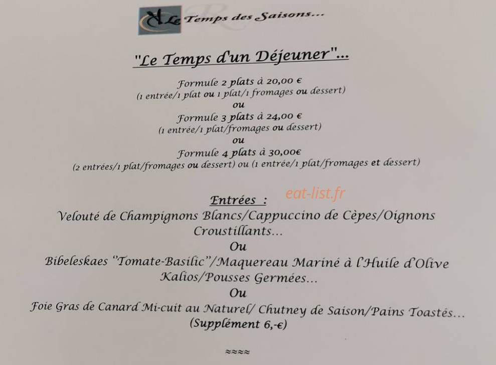 Le Temps des Saisons — carte page 1
