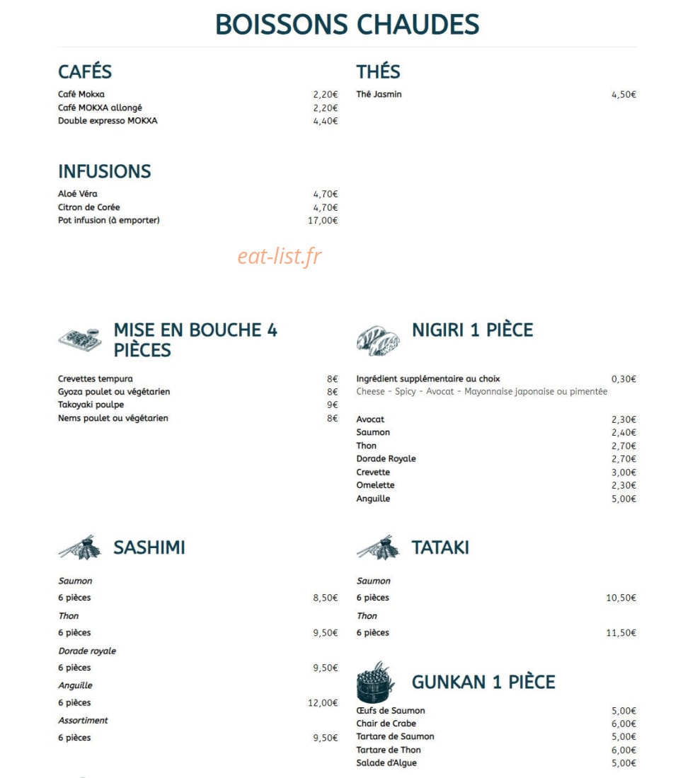 O'4 Sushi Bar — carte page 4