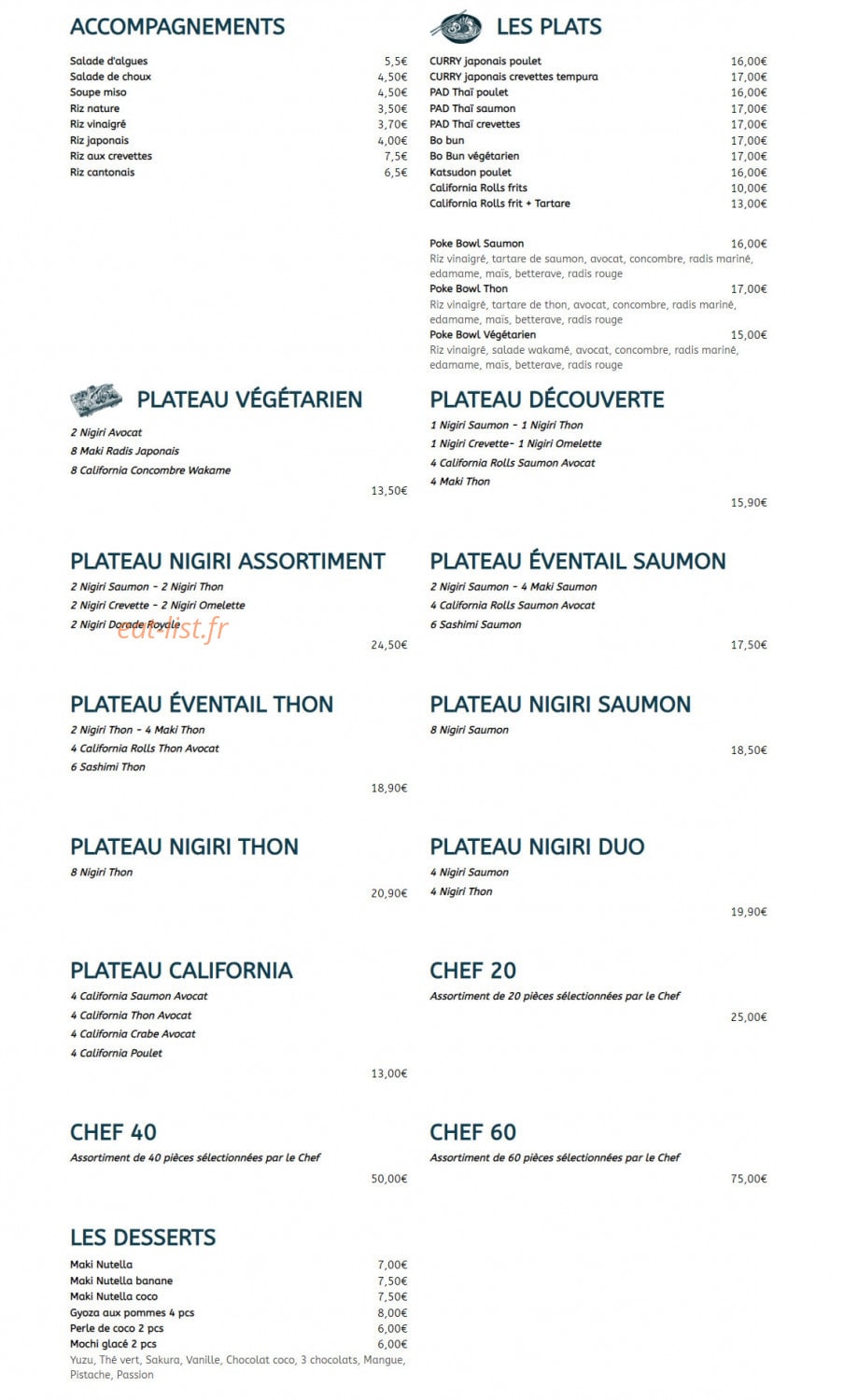 O'4 Sushi Bar — carte page 6