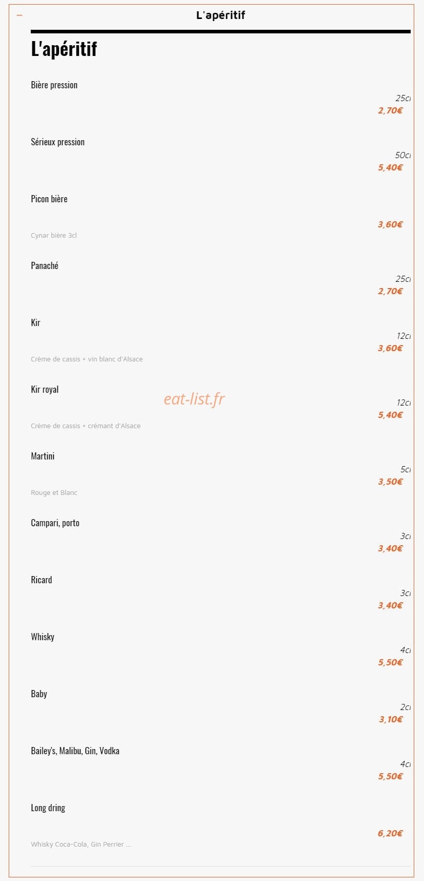 Le Marronnier — carte page 8