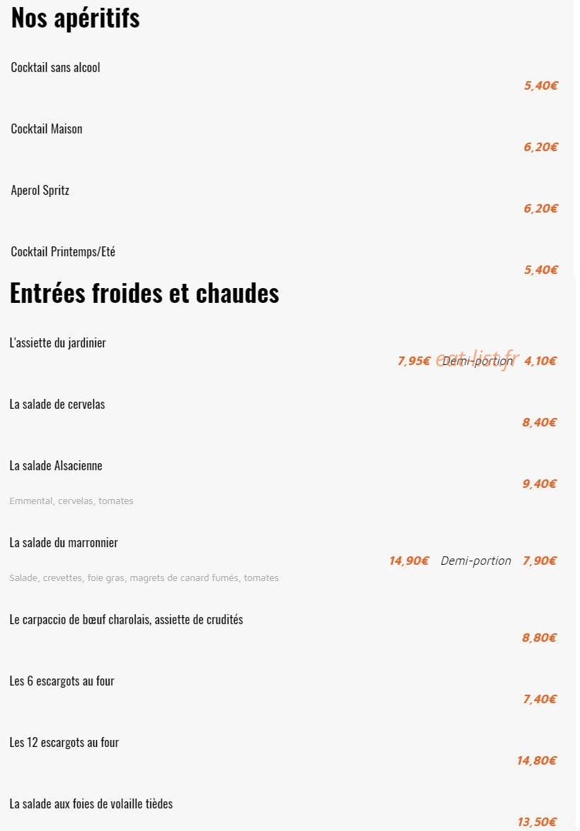 Le Marronnier — carte page 2