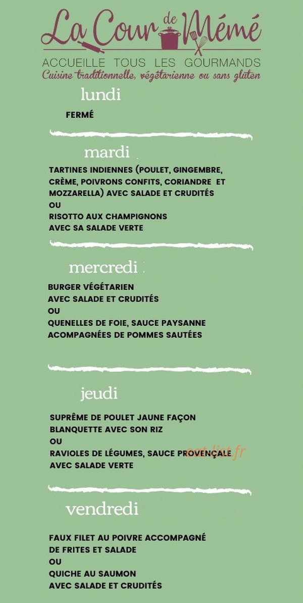 A La Soupe à mémé — carte page 1