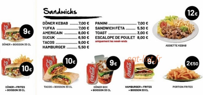 Doner kebab Ali Baba — carte page 1