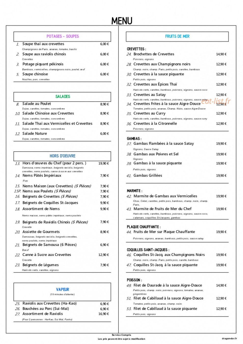 Dragon d'or — carte page 6