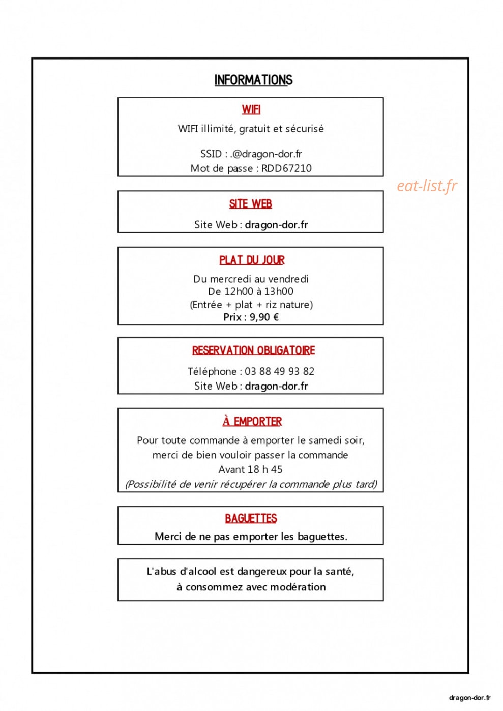 Dragon d'or — carte page 1