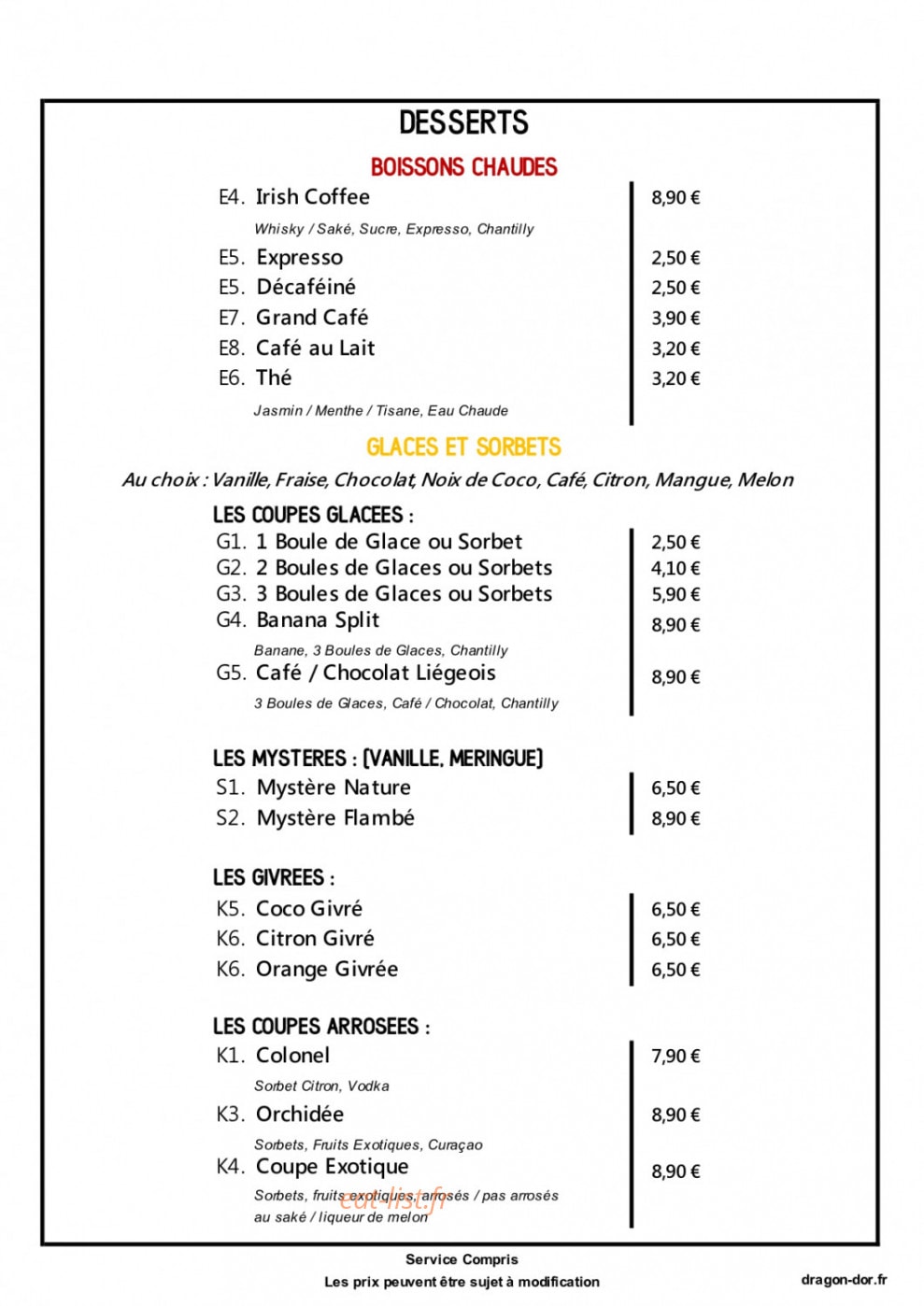 Dragon d'or — carte page 9