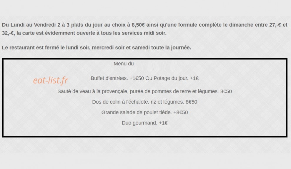 Le Rest’o — carte page 1