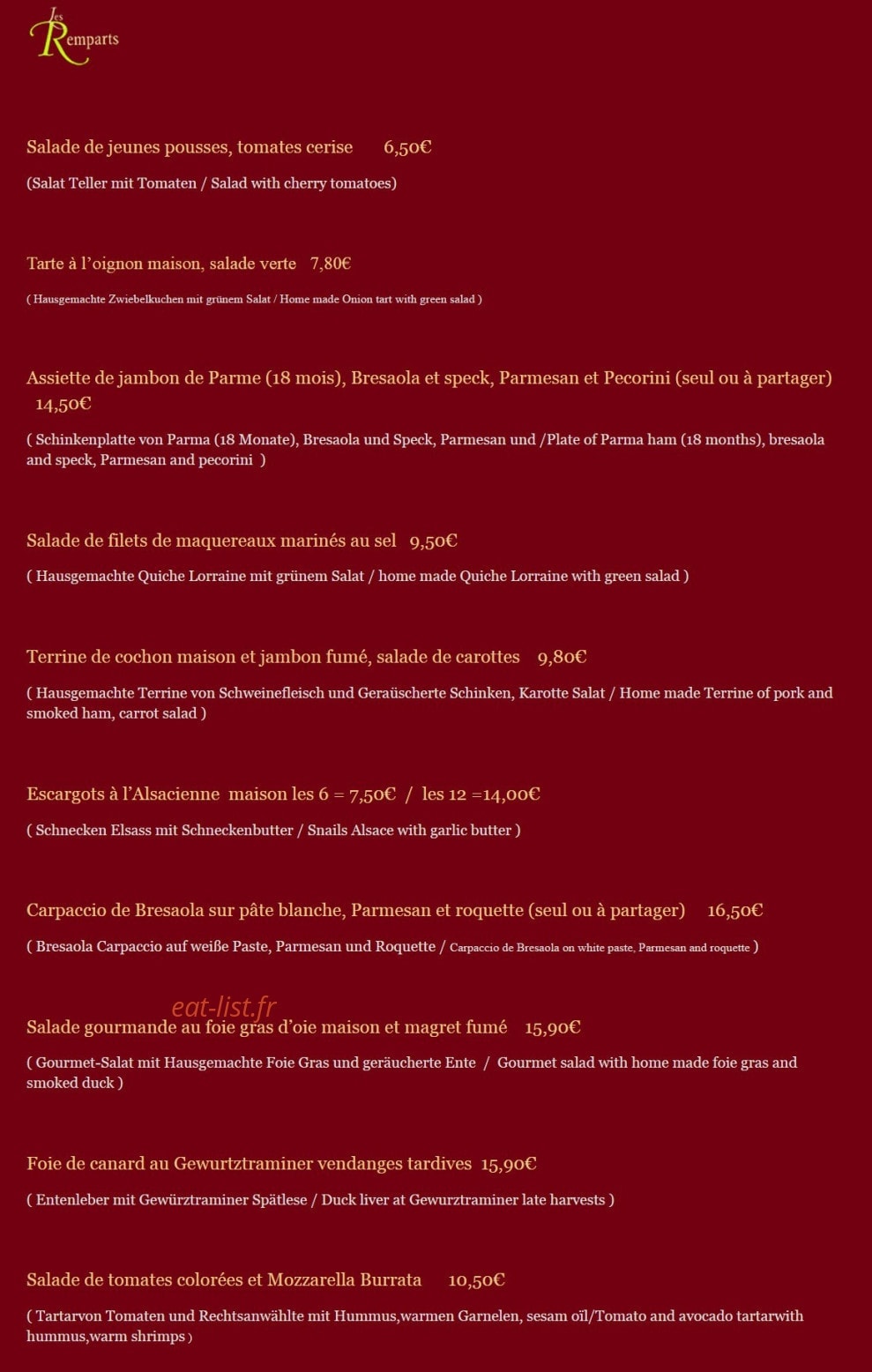 Les Remparts — carte page 1