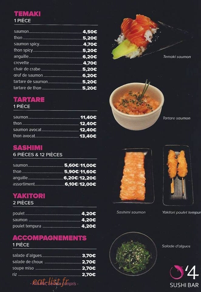 O'4 Sushi — carte page 4