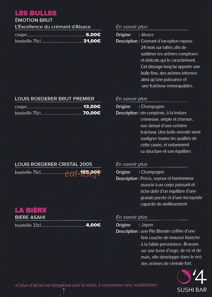 O'4 Sushi — carte page 10