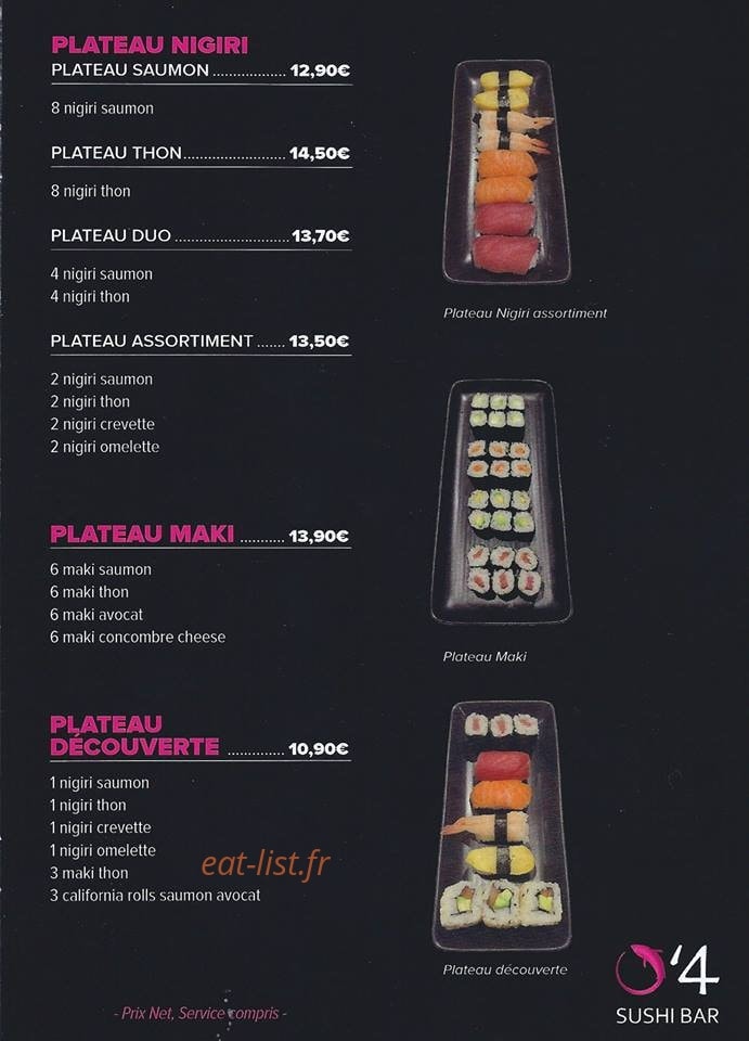 O'4 Sushi — carte page 6