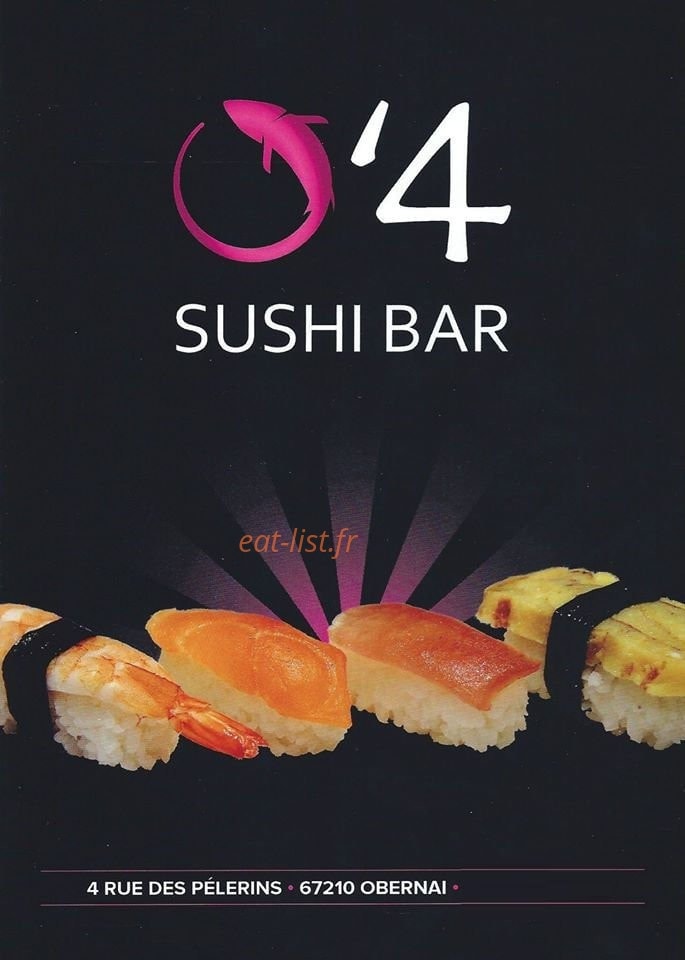 O'4 Sushi — carte page 1