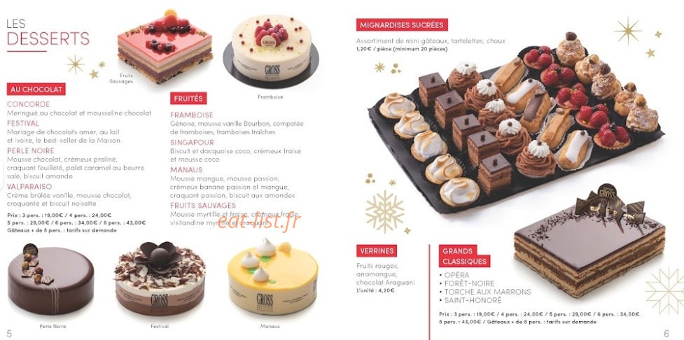 Patisserie Gross — carte page 2