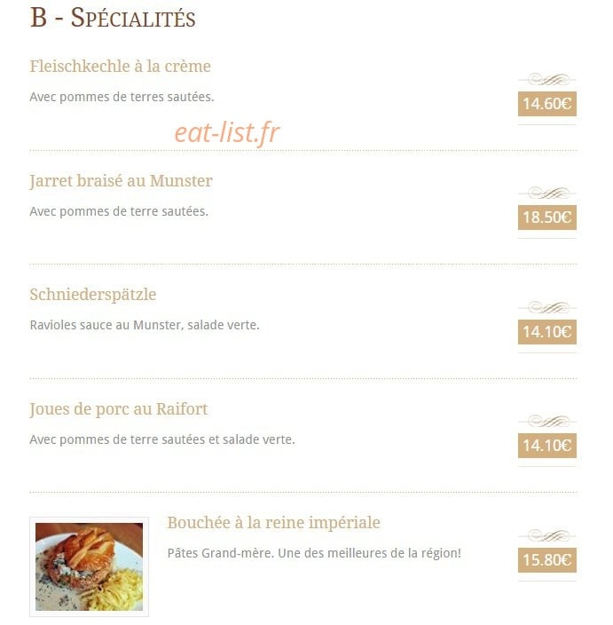 Restaurant La Halle Aux Blés — carte page 2
