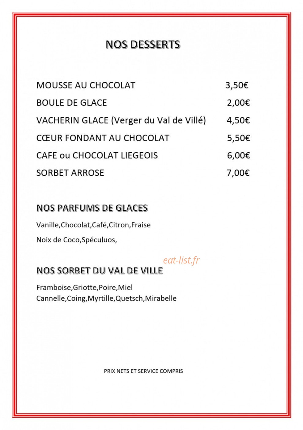 Chez Albert — carte page 5