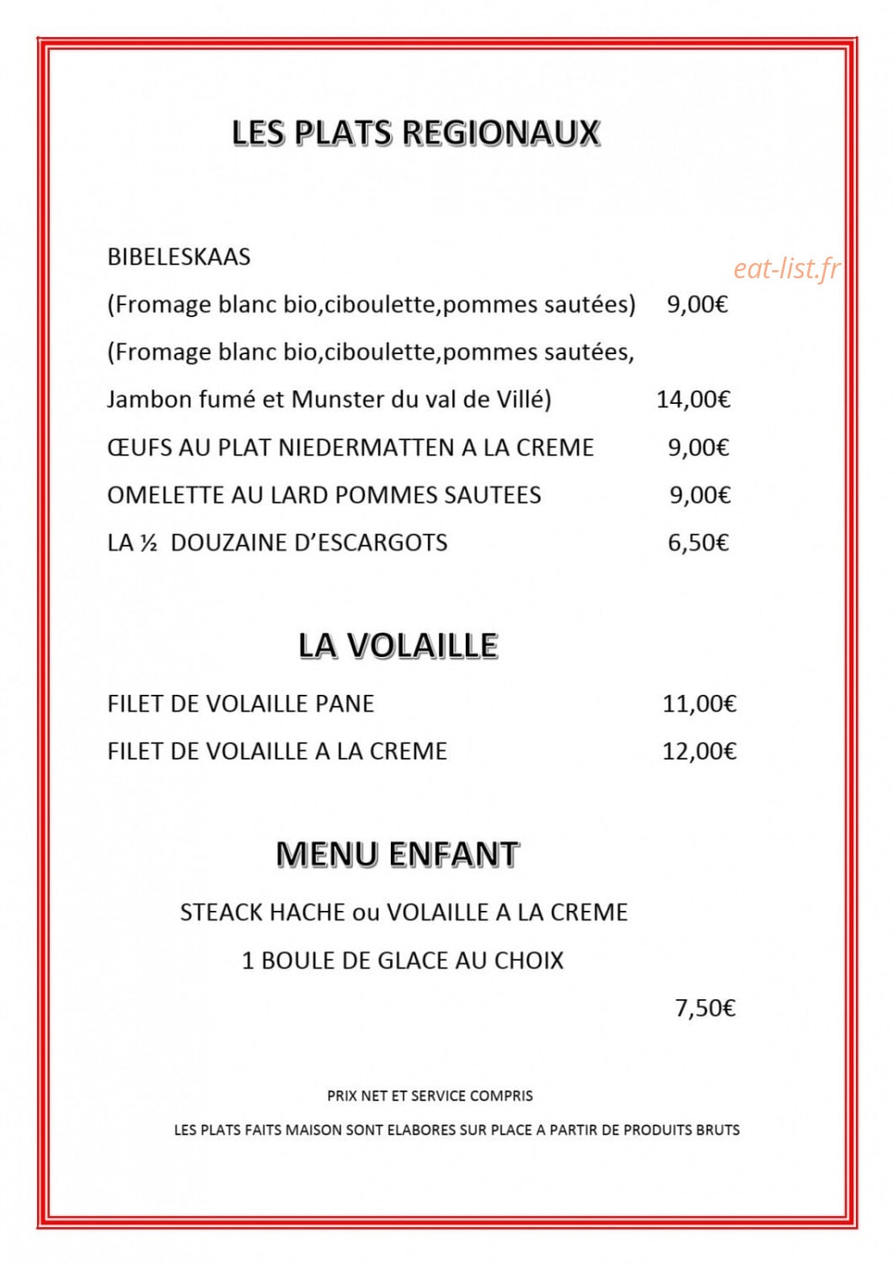 Chez Albert — carte page 2
