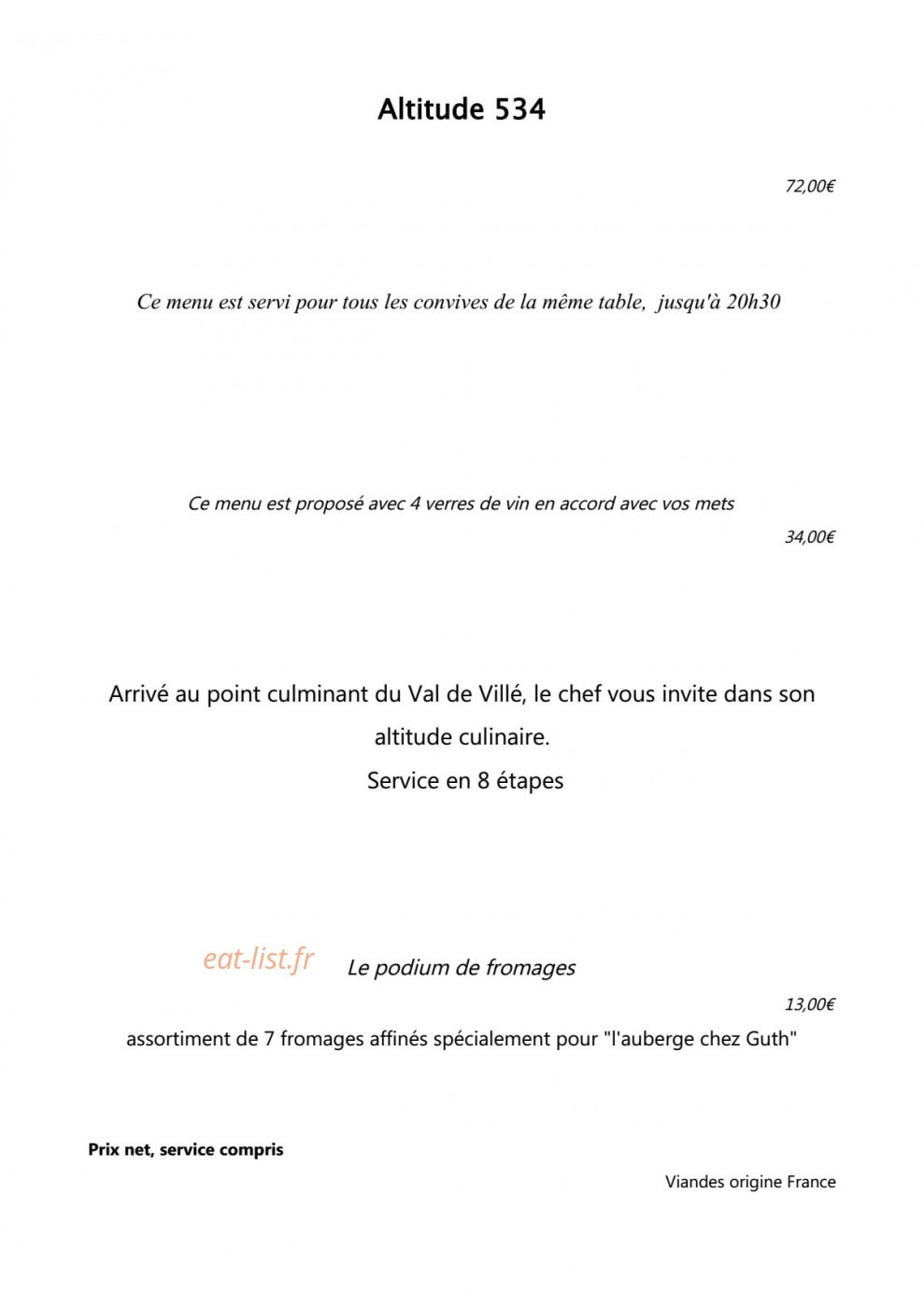 Auberge chez Guth — carte page 4