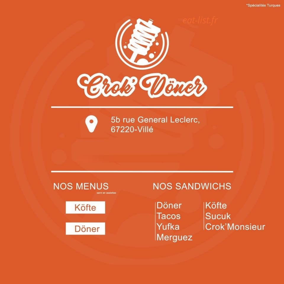 Crok Döner — carte page 1