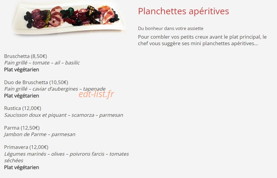 Chez Nico — carte page 1