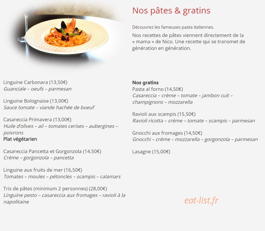 Chez Nico — carte page 4