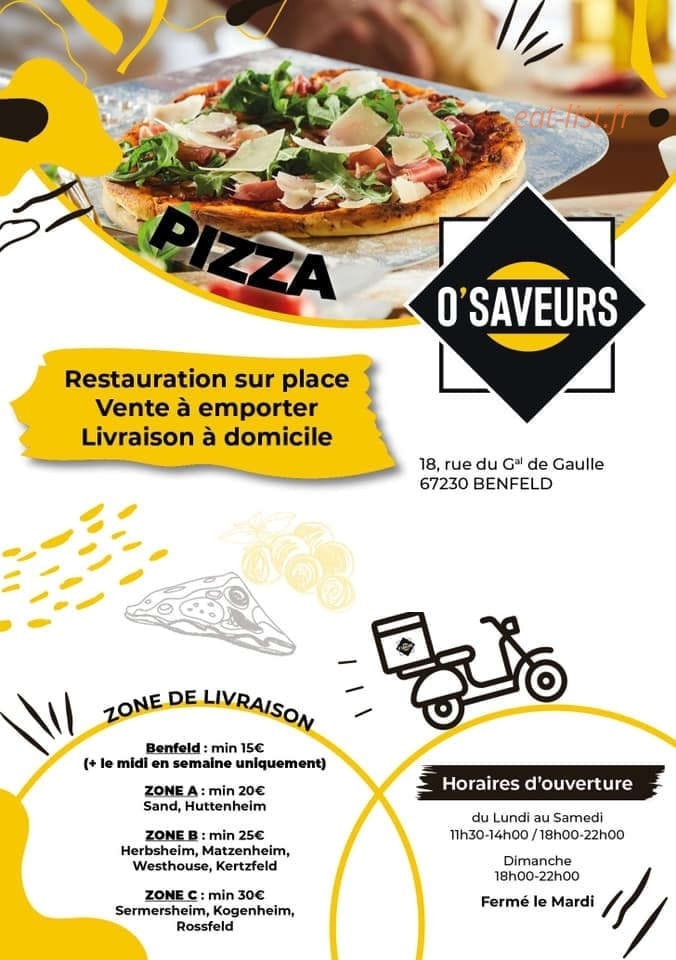 Ô Saveurs — carte page 1