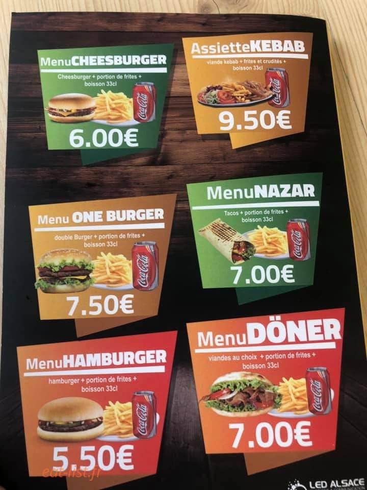One Kebab — carte page 1