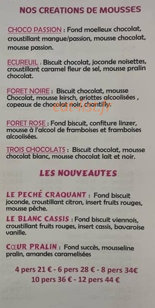 Aux Saveurs De Cathy — carte page 3
