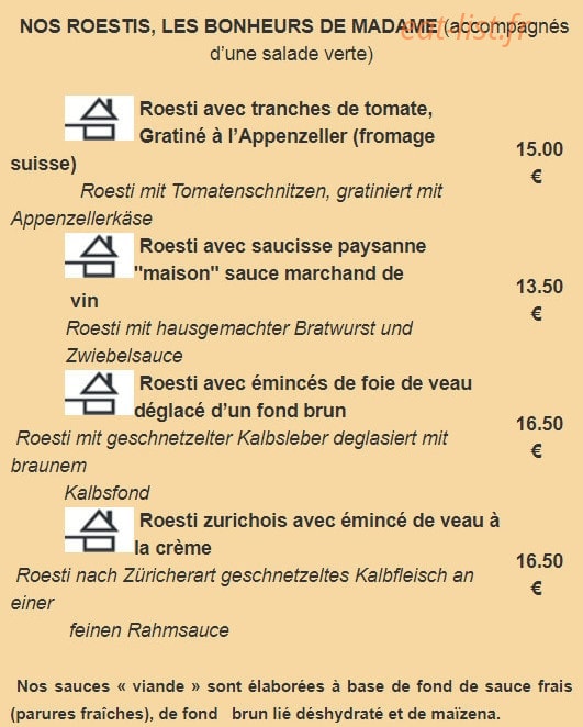 Auberge B'm Hans — carte page 2