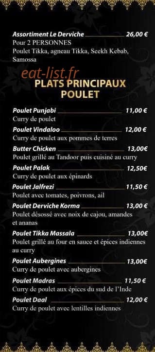 Le Derviche — carte page 2