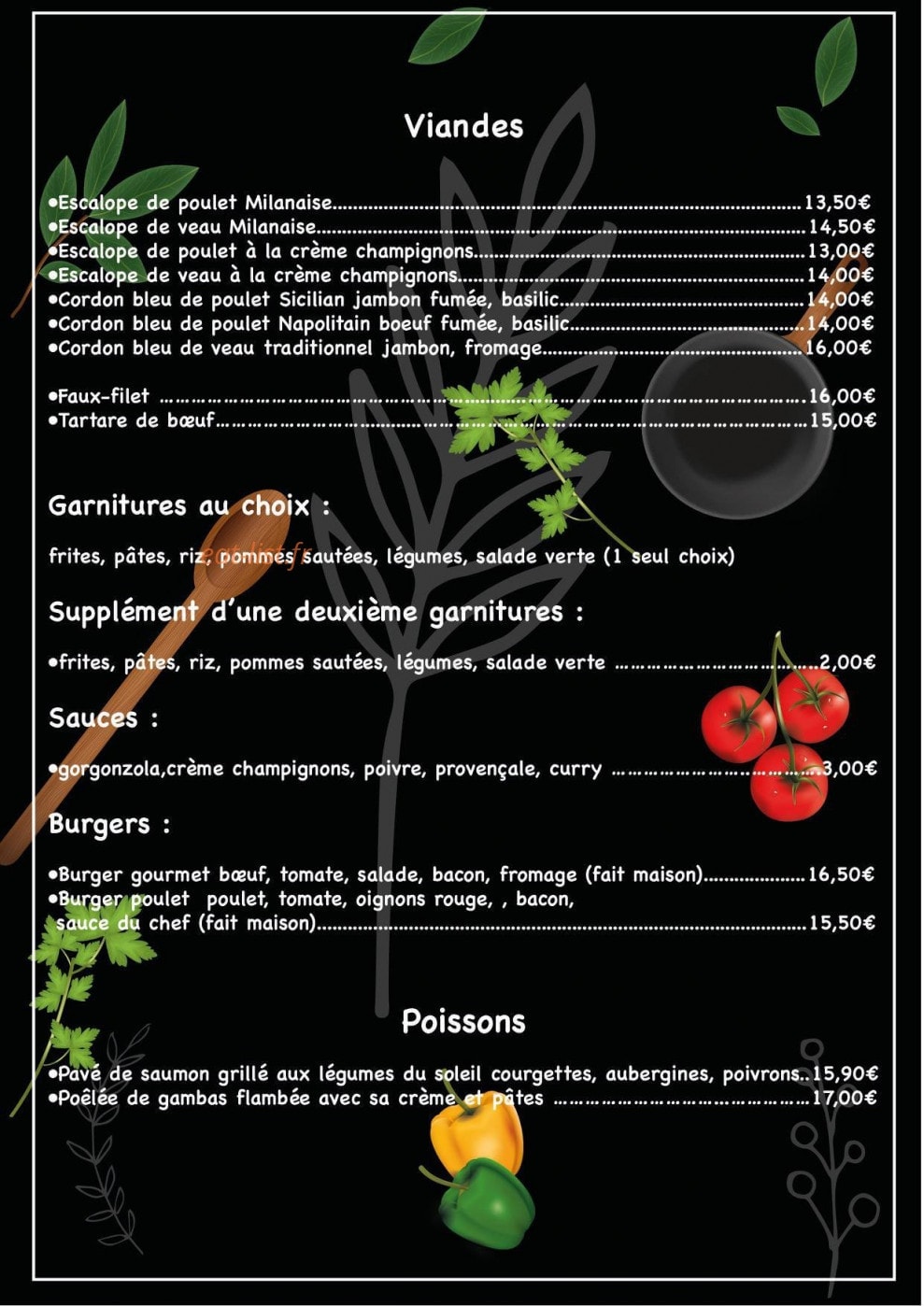Restaurant Le Napoli — carte page 2