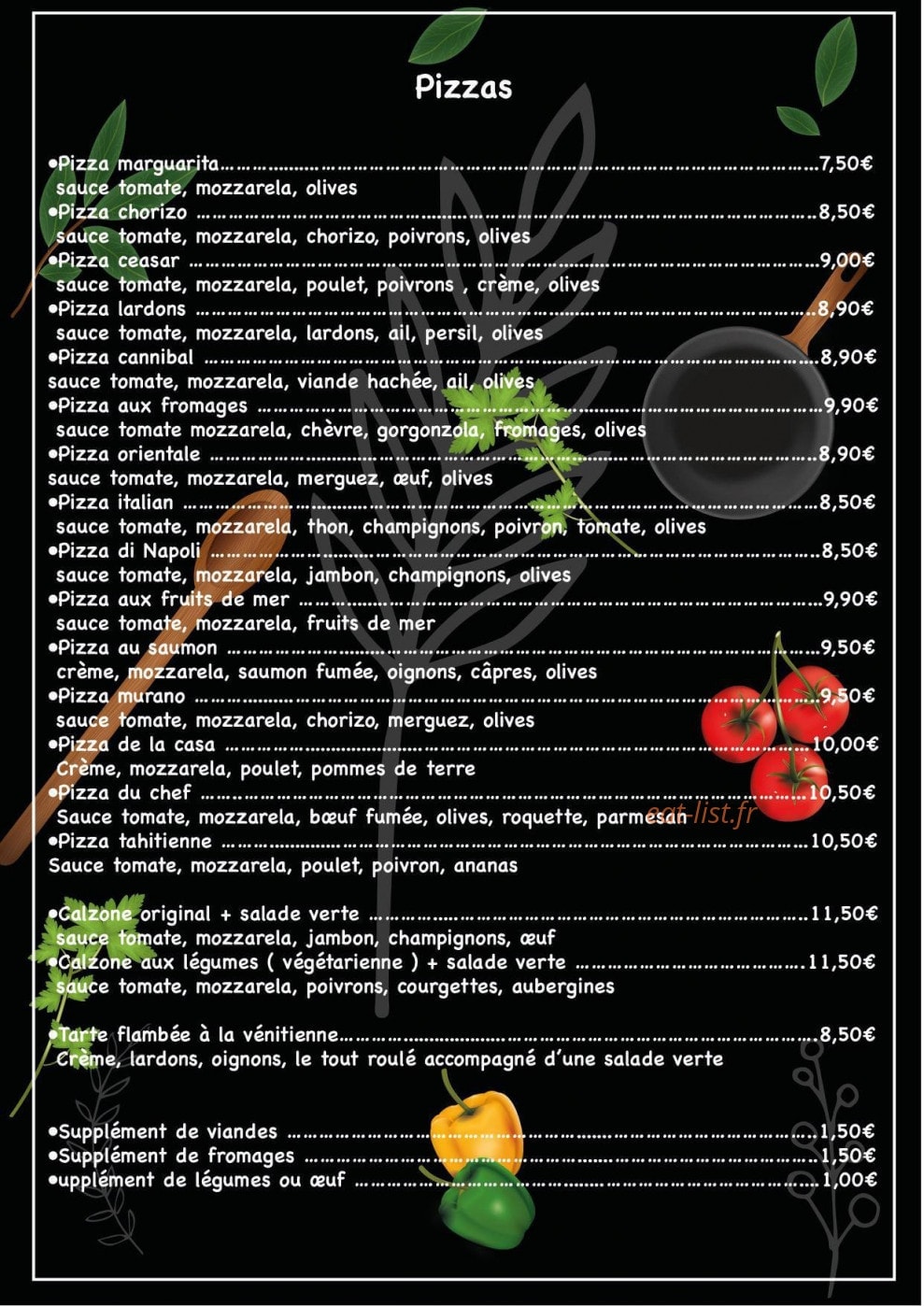 Restaurant Le Napoli — carte page 3