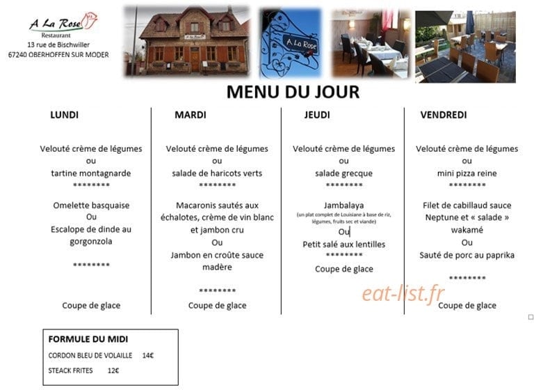 A La Rose — carte page 5
